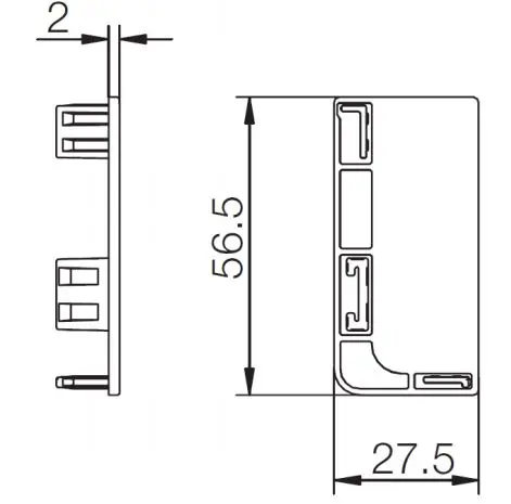 Чёрные комплектующие Gola комплект заглушек для l-образного профиля, сплошные, черный пластик
