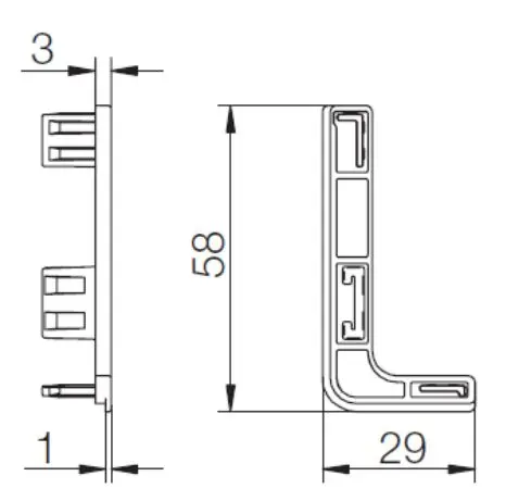 Чёрные комплектующие Gola комплект заглушек для l-образного профиля, полые, черный пластик