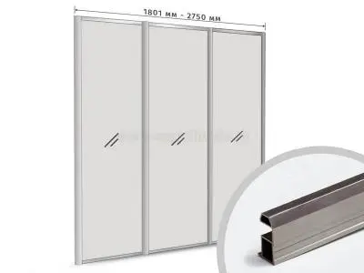 Профиль-купе Шампань браш глянец комплект профиля-купе slim на 3 двери new (ширина шкафа 1801-2750 мм), шампань браш глянец