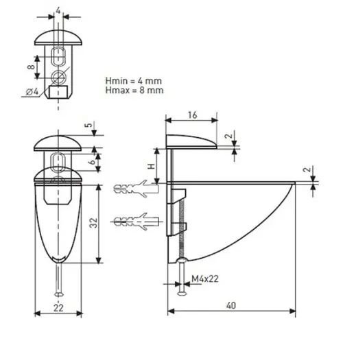 Полкодержатели полкодержатель малый 304 декоративный замак, черный