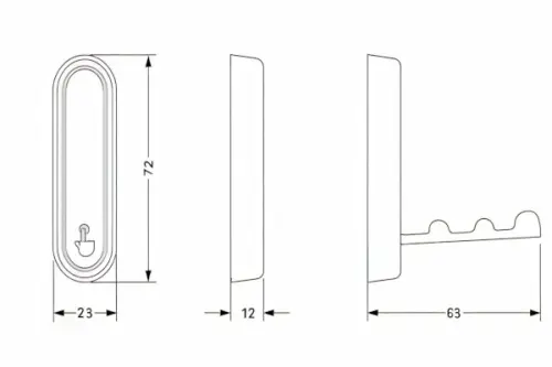 Крючки для одежды крючок 1 рожковый, графит