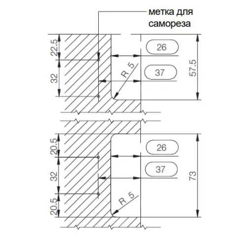 Комплектующие профиль Gola держатель универсальный для алюм. профилей (1 пара), зеленый