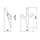 Крючки для одежды крючок 3х рожковый, черный матовый