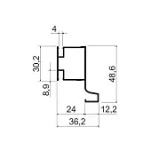 Латунь браш ручка-профиль вертикальный промежуточный l-образный для плиты 18мм, 6000мм, латунь