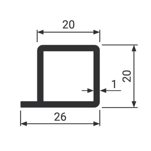 Система MODUS, латунь А21 профиль под дсп/стекло 5000мм, латунь, modus