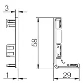 Чёрные комплектующие Gola комплект заглушек для l-образного профиля, полые, черный пластик