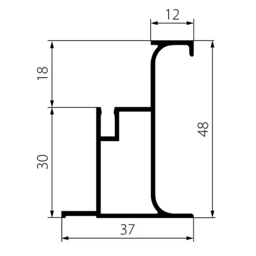 Золото матовое ручка-профиль sola l-образная, 3000мм, золото
