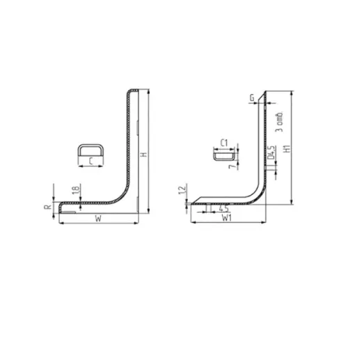 Полкодержатели полкодержатель 119х77,5х25мм, хром