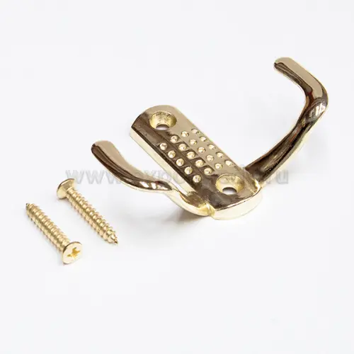 Крючки для одежды крючок 2х рожковый, золото
