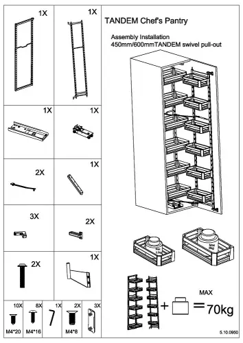 Выдвижные системы для кухонных пеналов макси буфет encanto в базу 600 мм, серый