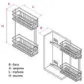 Бутылочницы бутылочница в базу 450 мм chianti с доводчиком, хром