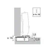 Комплектующие петель Hettich Sensys, Intermat адаптер глубины чашки петли sensys, 1,8мм, пластик 