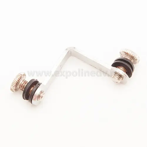 Фурнитура для стекла (Китай) соединитель для стеклянных витрин двойной, хром