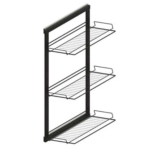 Обувницы обувница выдвижная трехъярусная umm 315*480*1015мм, черная