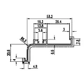 Золото браш ручка-профиль l-образная, 4000мм, золото браш