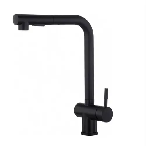 Смесители Avivacom смеситель кухонный avivacom с выдвижным шлангом, черный матовый