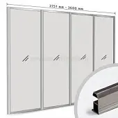 Профиль-купе Шампань браш глянец комплект профиля-купе slim на 4 двери new (ширина шкафа 2751-3600 мм), шампань браш глянец