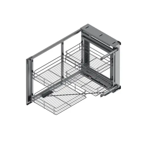 Решение для угловых тумб волшебный уголок maxima classic в модуль 900-1000 мм, поворотно выдвижной, универсальный l/p, хром