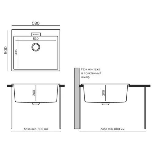 Мойки кухонные Распродажа мойка кухонная tolero loft модель tl 580 грей
