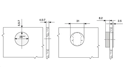 Петли мебельные Samsung IREX (Корея) петля samsung irex вкладная 94°, slide on для стеклянной двери от 5мм, без доводчика, с мп