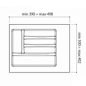 Лотки для столовых приборов лоток для столовых приборов гл. 390-498мм, шир. 300-400мм, в базу на 400мм, серый