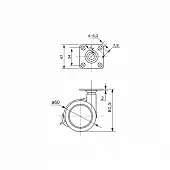 Опоры колесные опора колёсная d 60 мм, с тормозом, серая