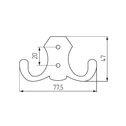 Крючки крючок alba 2х рожковый, золото